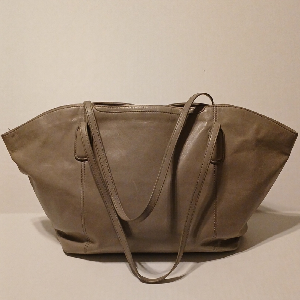 HOBO Elegant Taupe Leather Tote Bag PATTI vintage